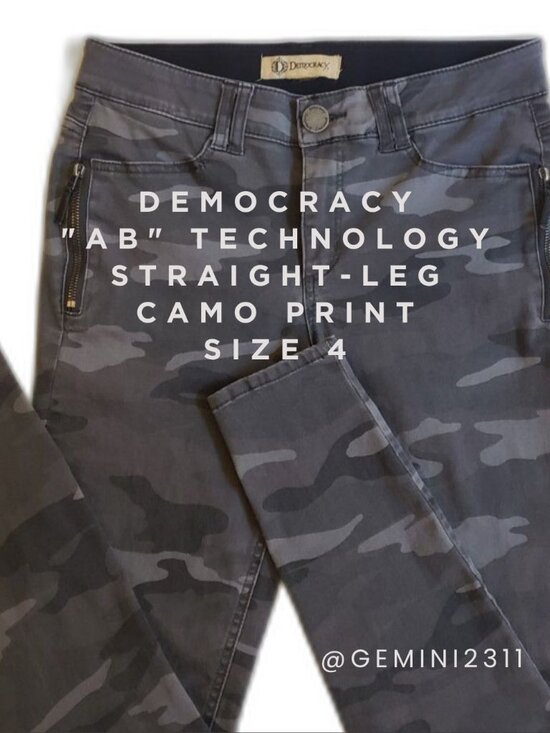 Democracy Denim - Democracy - "Ab" Technology - Straight-Leg Pants - Camo Print - Size 4